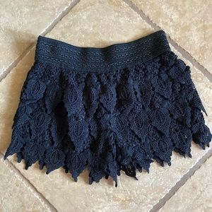 Black lace shorts